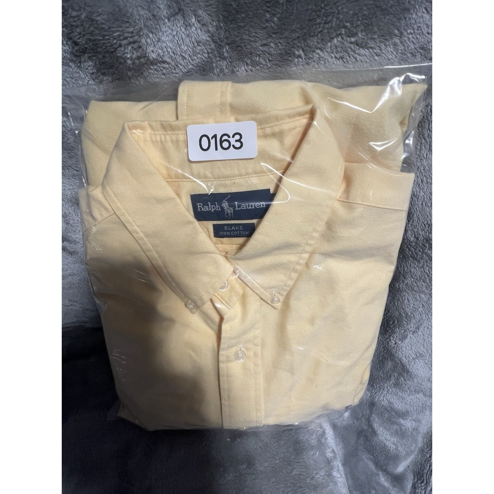 Ralph Lauren Blake XL Yellow Solid Cotton Long Sleeve Button-Down Preppy Shirt - Picture 16 of 16